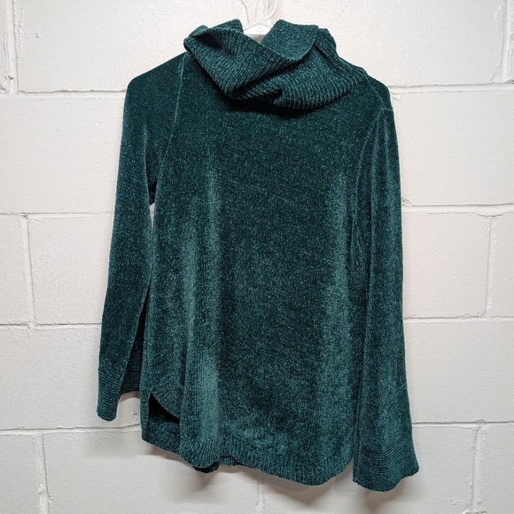 Soft Surroundings Womens Emerald Green Cowl Neck Sweater Size Small - Picture 1 of 5